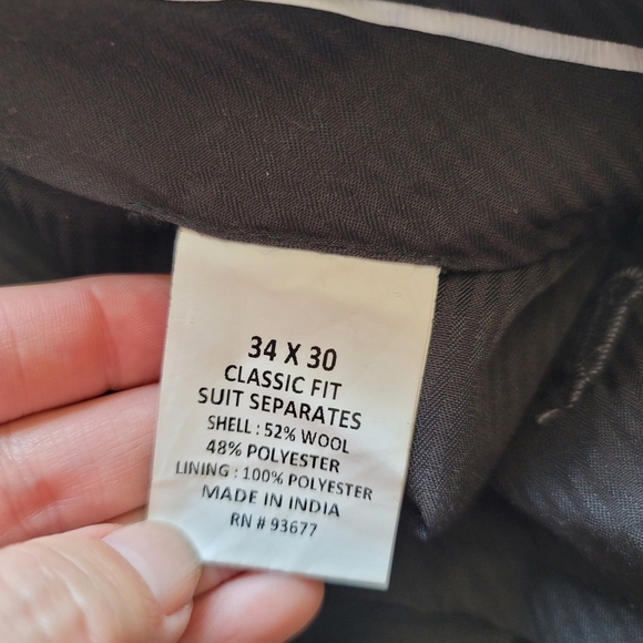Stafford Classic Fit Dress Pants Gray 34x30 - Picture 6 of 6
